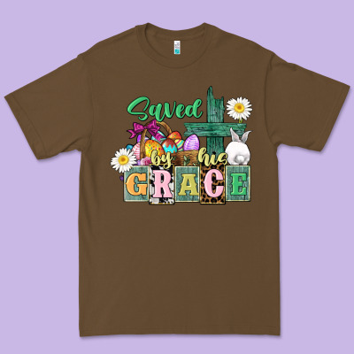 Saved By His Grace Easter Premium Tee Designed By Cowgirlartshop