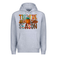 Heather Grey tis the season Premium Hoodie - RacoonDesign