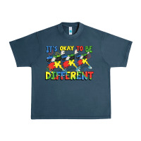 Midnight Navy It's okay to be different Autism Urban Heavy Tee - FaDigitalArtStudio