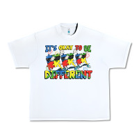 White It's okay to be different Autism Urban Heavy Tee - FaDigitalArtStudio