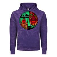 Cloud Purple african masks round earrings 3 Vintage Hoodie - BundleAndBundleShop