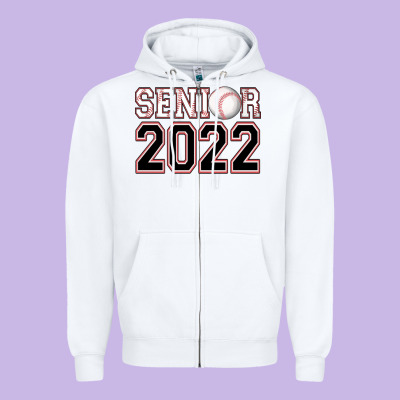 Senior Baseball Zipper Hoodie Designed By Adodesignshop