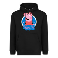 Black peppa pig Heavyweight Hoodie - artisFamous