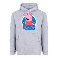 Heather Grey peppa pig Heavyweight Hoodie - artisFamous