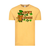Vintage Mustard lucky i'm gnome it St. Patricks Day Vintage Tee - FaDigitalArtStudio