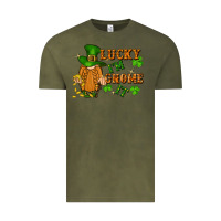 Vintage Olive lucky i'm gnome it St. Patricks Day Vintage Tee - FaDigitalArtStudio