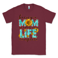 Burgundy Being a Mom makes my life complete Mother's Day Classic Tee - CowGirlArtShop