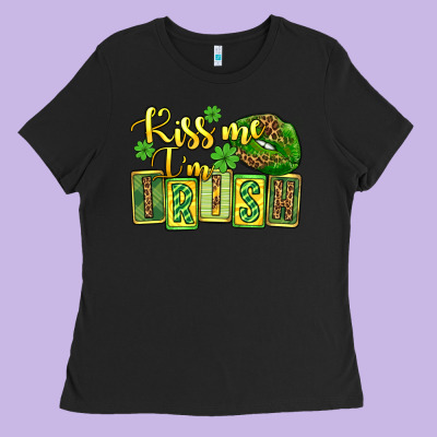 St. Patrick's Kiss Me I Am Irish Ladies Tee Designed By Oliviacreatesart
