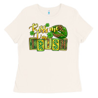 Bone St. Patrick's Kiss me i am irish Ladies Tee - OliviaCreatesArt