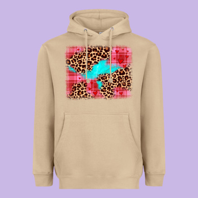 Valentine's Day Leopard Background Heavyweight Hoodie Designed By Jahusdesignshop