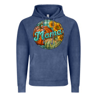 Vintage Denim pumpkin mama with background Vintage Hoodie - BundleAndBundleShop