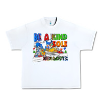 White Be a kind sole Autism Awareness Urban Heavy Tee - FaDigitalArtStudio