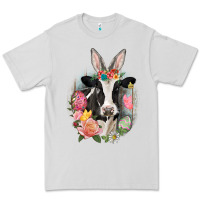 Dove Grey Happy Easter Cow Easter Day Premium Tee - CowGirlArtShop