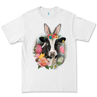 White Happy Easter Cow Easter Day Premium Tee - CowGirlArtShop