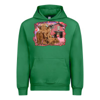 Emerald valentines day mama cow and baby cows Urban Hoodie - RanaPortraitStore
