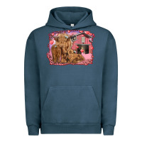 Valentines Day Mama Cow And Baby Cows Urban Hoodie | Teevron
