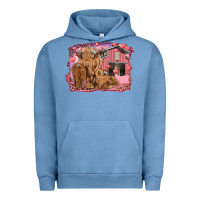 Pigment Pebble Blue valentines day mama cow and baby cows Urban Hoodie - RanaPortraitStore