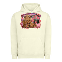 Pigment Pistachio valentines day mama cow and baby cows Urban Hoodie - RanaPortraitStore