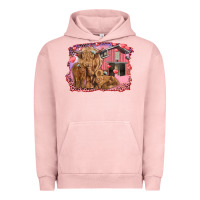 Pigment Salmon valentines day mama cow and baby cows Urban Hoodie - RanaPortraitStore
