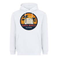 White santa monica california Heavyweight Hoodie - artisFamous