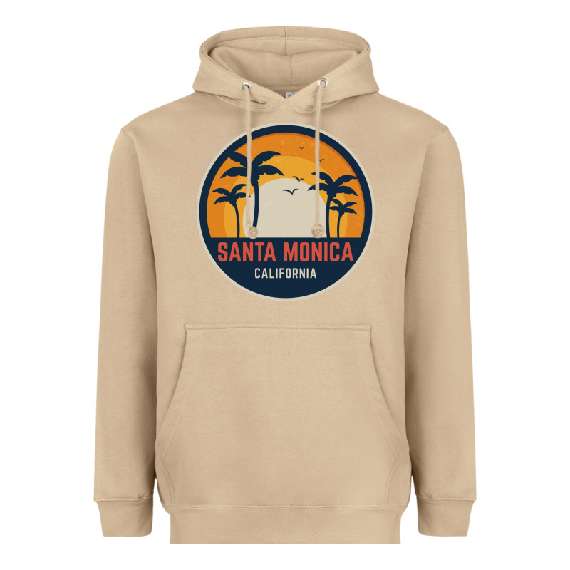 Santa Monica California Heavyweight Hoodie by artisFamous | Teevron