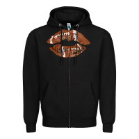 Black football lips Zipper Hoodie - AdoDesignShop
