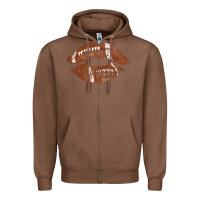 Chestnut football lips Zipper Hoodie - AdoDesignShop