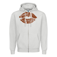 Dove Grey football lips Zipper Hoodie - AdoDesignShop