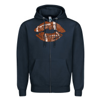 Navy football lips Zipper Hoodie - AdoDesignShop