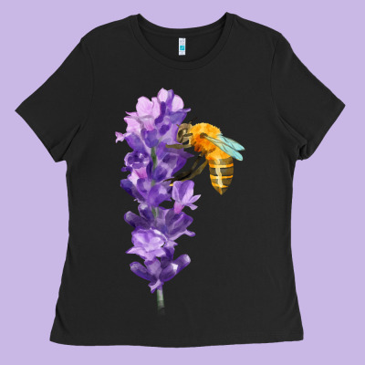 Honey Bee With Lavender Fa Element Ladies Tee Designed By Fadigitalartstudio
