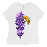 White honey bee with lavender fa element Ladies Tee - FaDigitalArtStudio