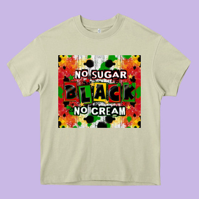 No Sugar No Cream Black Tumbler Heavy Core Tee Designed By Cowgirlartshop