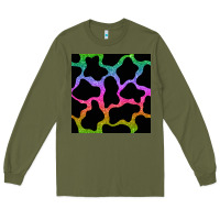 Army Green cow glitter seamless pattern Long Sleeve Tee - BundleAndBundleShop