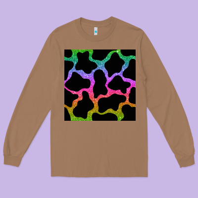 Cow Glitter Seamless Pattern Long Sleeve Tee Designed By Bundleandbundleshop