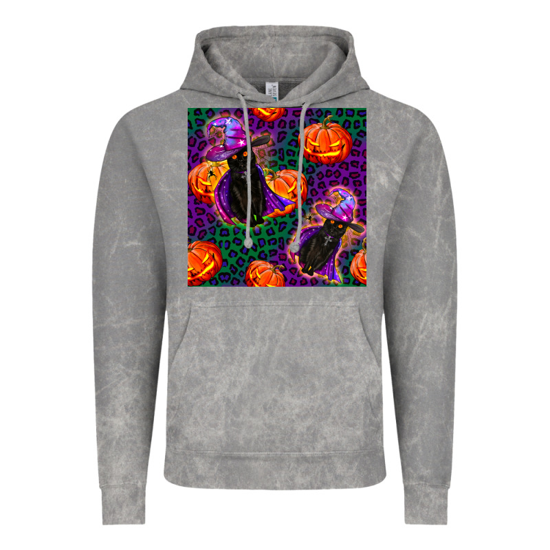 Witchy Cat And Pumpkins Seamless Paternal Vintage Hoodie by BundleAndBundleShop | Teevron