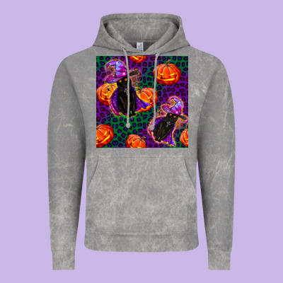Witchy Cat And Pumpkins Seamless Paternal Vintage Hoodie Designed By Bundleandbundleshop