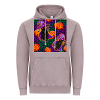 Vintage Zinc witchy cat and pumpkins seamless paternal Vintage Hoodie - BundleAndBundleShop