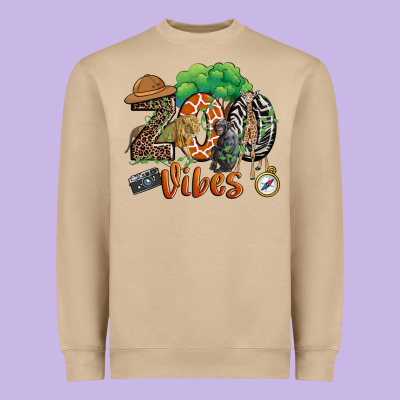 Zoo Vibes Heavyweight Sweatshirt Designed By Jahusdesignshop