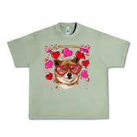 Oil Green valentine's shiba inu Urban Heavy Tee - RanaPortraitStore