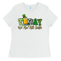 White Today we are all Irish Ladies Tee - OliviaCreatesArt