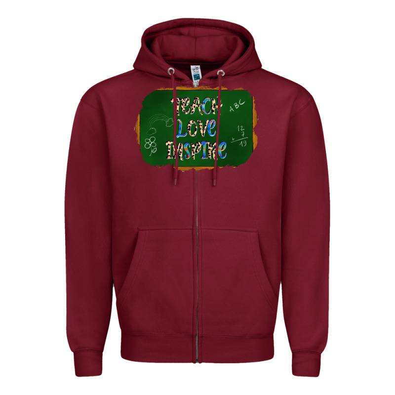 Teach Love Inspire Chalkboard Zipper Hoodie by AdoDesignShop | Teevron
