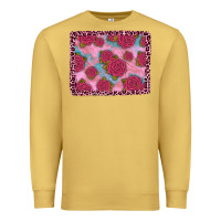 Antique Gold pink rose leopard background Premium Sweatshirt - JahusDesignShop