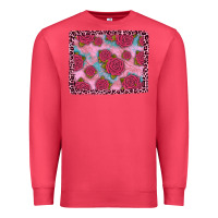 Cardinal pink rose leopard background Premium Sweatshirt - JahusDesignShop