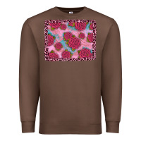 Chestnut pink rose leopard background Premium Sweatshirt - JahusDesignShop