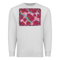 Dove Grey pink rose leopard background Premium Sweatshirt - JahusDesignShop
