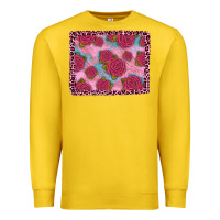 Lemon pink rose leopard background Premium Sweatshirt - JahusDesignShop