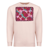 Pale Pink pink rose leopard background Premium Sweatshirt - JahusDesignShop