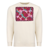 Sandshell pink rose leopard background Premium Sweatshirt - JahusDesignShop