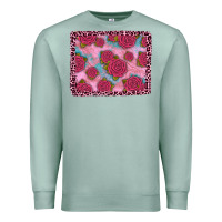 Seafoam pink rose leopard background Premium Sweatshirt - JahusDesignShop