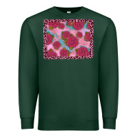 Sports Green pink rose leopard background Premium Sweatshirt - JahusDesignShop